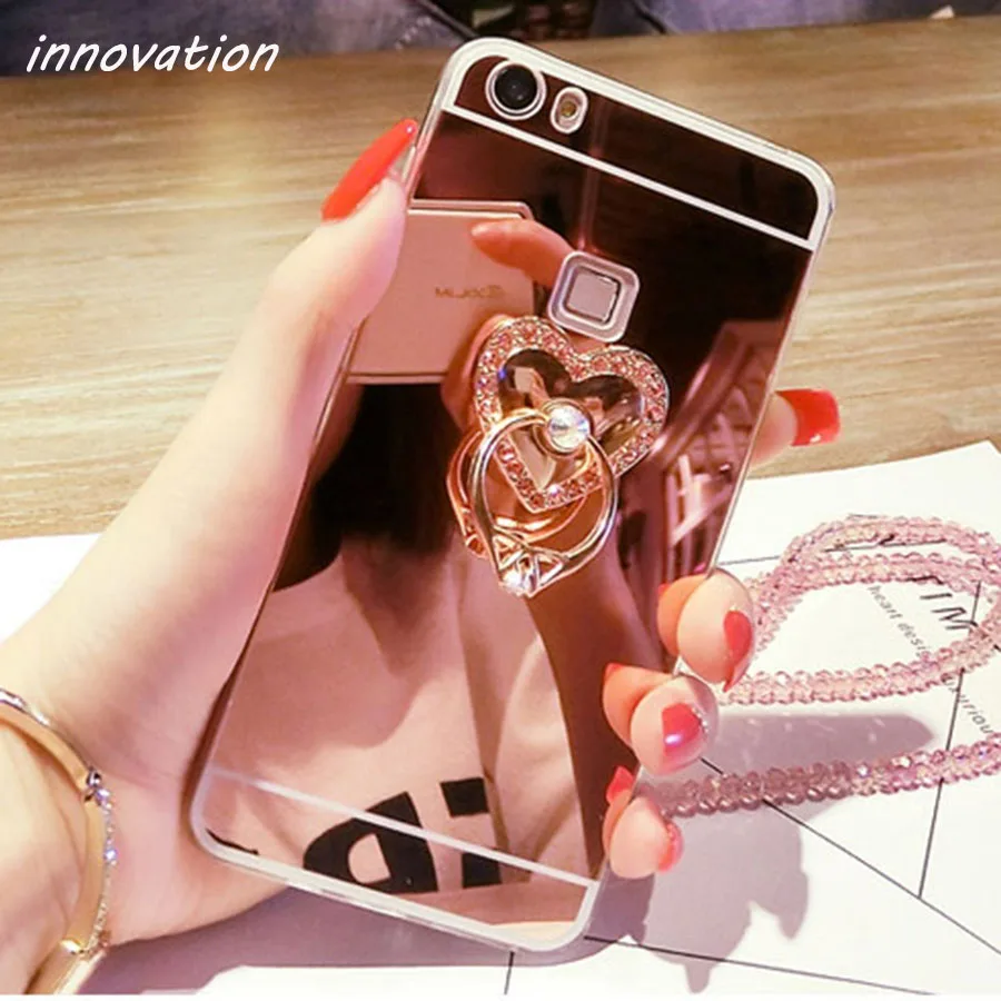 Чехол-накладка для iphone 5S мягкий ТПУ со стразами с кольцом-подставкой и держателем