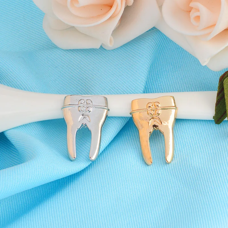 Зубная эмалированная брошка Золотая/серебряная медицинская медсестры