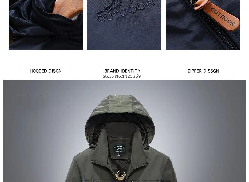 AFS JEEP куртки мужские в стиле милитари куртка ветровка с капюшоном воротник Veste Homme мужские куртки-бомберы сетчатая подкладка пальто для мужчин плюс M-4XL