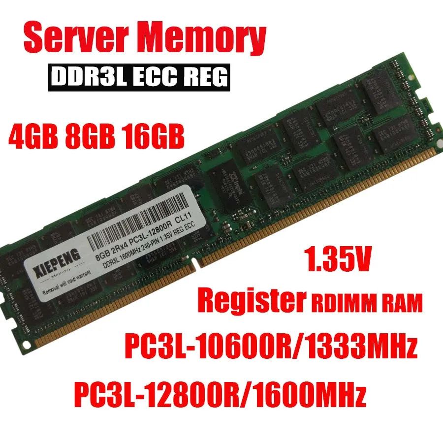 Серверная Память DDR3L 4 ГБ 8 1333 1600 МГц ECC REG 16 ddr3 регистр RDIMM RAM для сервера и