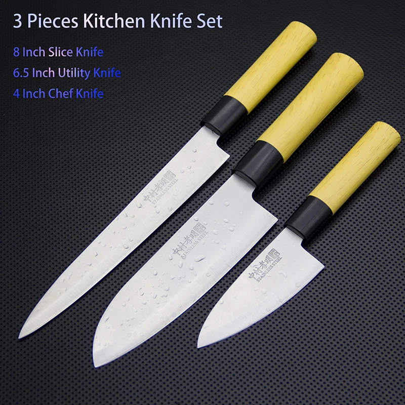 Набор кухонных ножей Santoku из 3 предметов 420SS лезвие набор нержавеющей стали