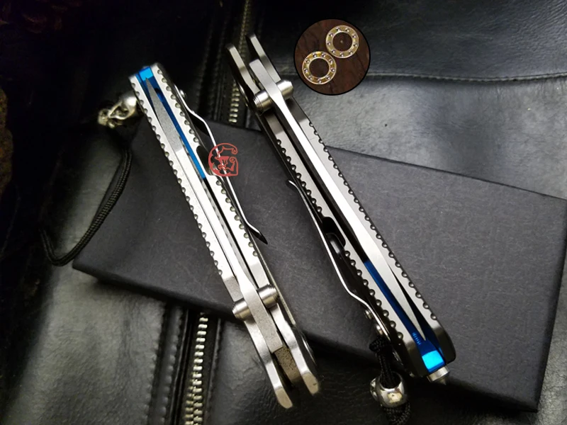 Очень sharpBIGONG герой Тактика Складной нож 9CR18MOV сталь BladeTitanium покрытый стальной руль