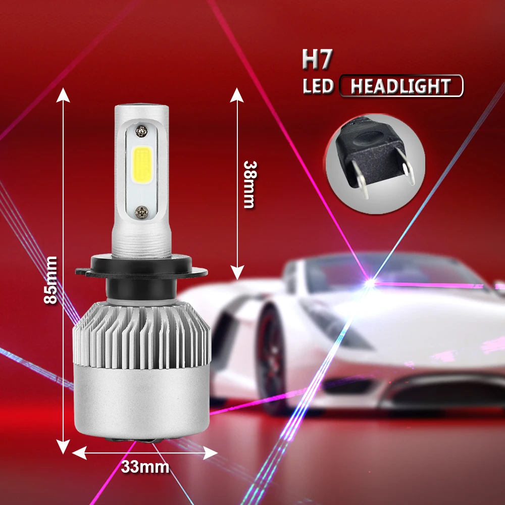PAMPSEE 12V Автомобильные фары H4 LED H7 H1 H3 H11 H13 HB1 HB2 HB3 HB4 HB5 9003 9004 9005 9006 9007 72W 8000LM 4300K 6500K 8000K