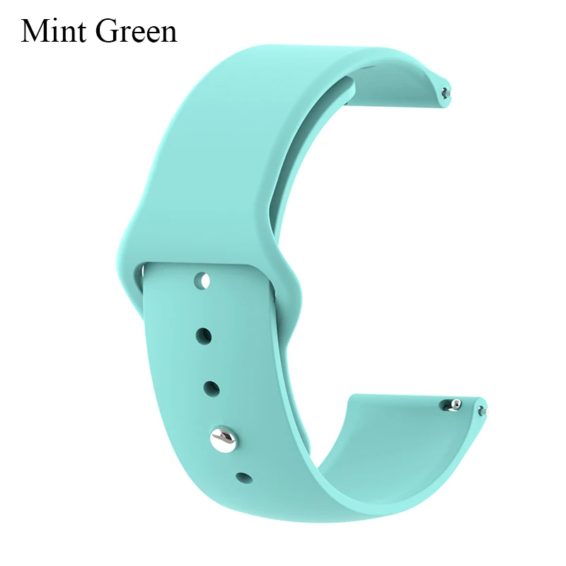 Mint Green BOORUI 20/22 мм ремешок для часов Силиконовый Браслет Для Xiaomi Amazfit Bip Bit Pace ремни Correa для huawei часы 2/samsung Шестерни S2 - Цвет: Mint Green