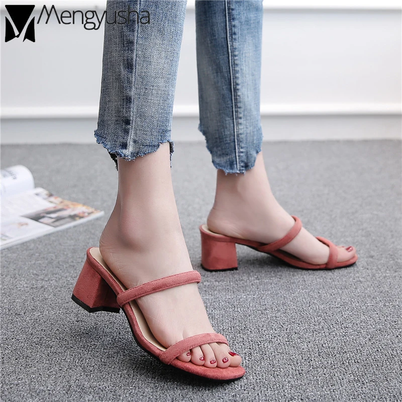 Летние Modis с открытым носком шлепанцы без задника открытыми пальцами Женские