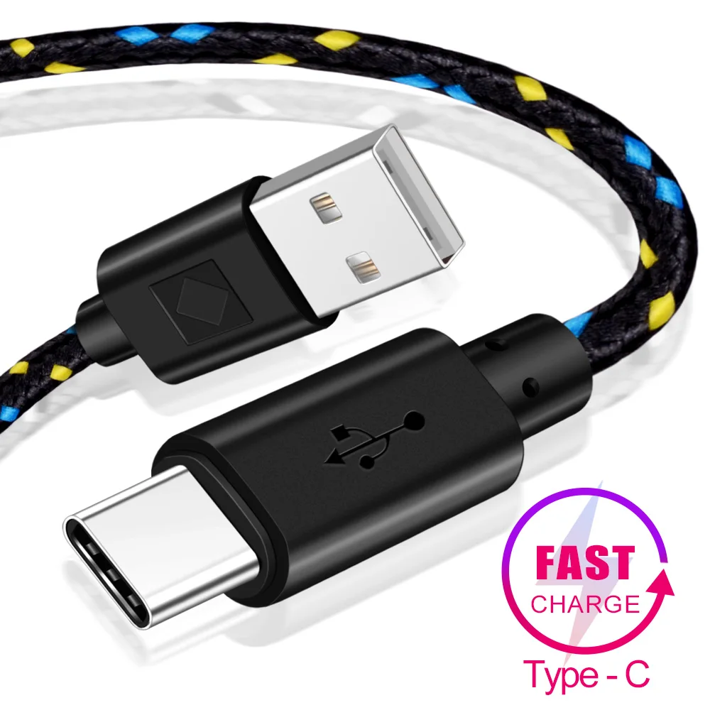 Кабель OLAF Type C в нейлоновой оплетке USB 1 м 2 3 Синхронизация данных Быстрая зарядка