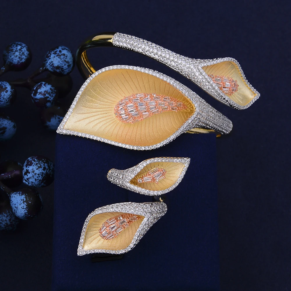 Набор женских ювелирных изделий из жесткого браслета и кольца в африканском