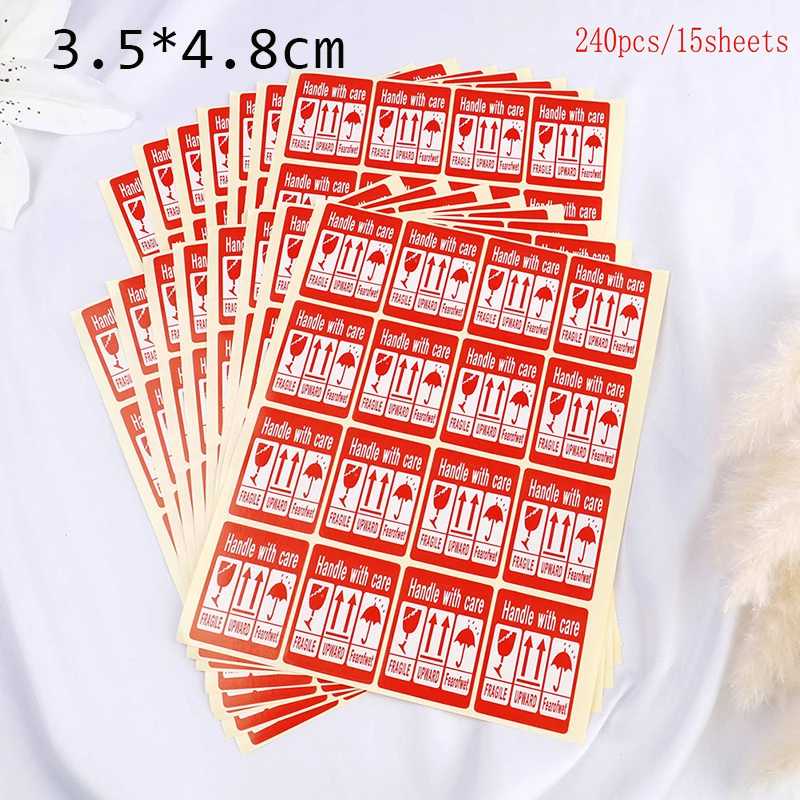 240pcs 40/50/100/240 шт хрупкие Предупреждение этикетка Стикеры хрупкие Стикеры и обращайтесь с осторожностью хранить в сухом месте сервис экспресс-доставки этикетка - Цвет: 240pcs