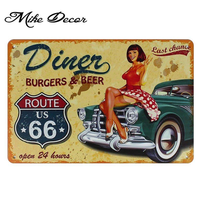 Металлическая табличка в стиле ретро Route 66 Beer Last Chance домашний декор винтажное
