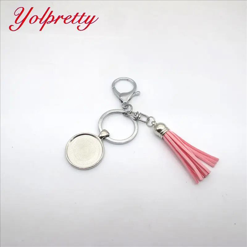 Yolprtty кольца для ключей 1 шт. 25 мм творческое время драгоценный камень розовый