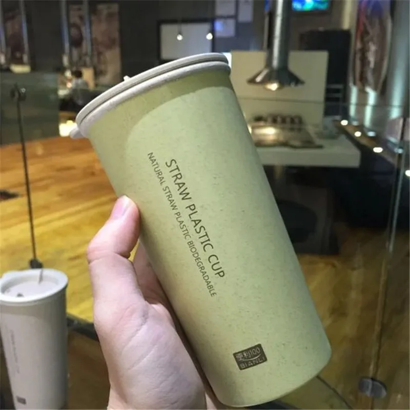 BPA бесплатно Творческий пшеницы соломы пластиковые кружки портативный Кружка