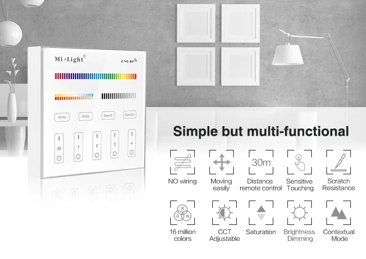 Milight B4 4-зона RGBW RGB + CCT умная панель Пульт дистанционного управления для