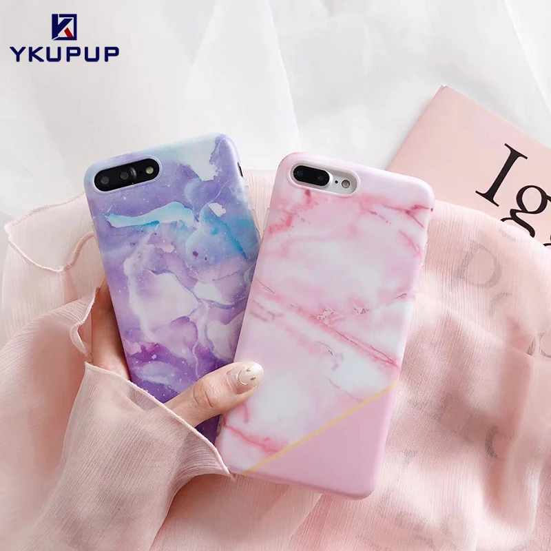 Ykupup моды сращивания розовый телефонные чехлы под мрамор для iphone x чехол 6s 8 7 plus