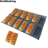 goldbaking perfored silicone square bread forms non stick bakery tray sheets silicone mold for loaf pan