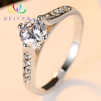 womens ring rose gold platinum 0 5 carat zirconia ring four claw zircon ring fashion glamour personality ring for girlfriend