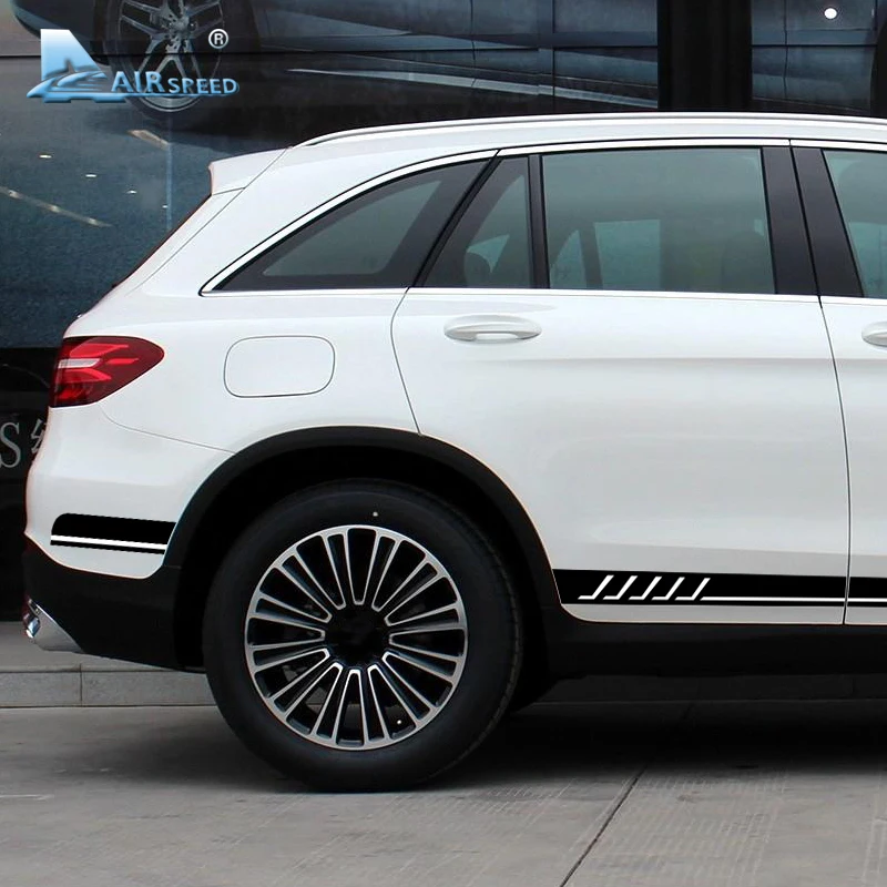 Airspeed автомобильные боковые полосы наклейки гоночные черные для Mercedes Benz E Class W212 W213