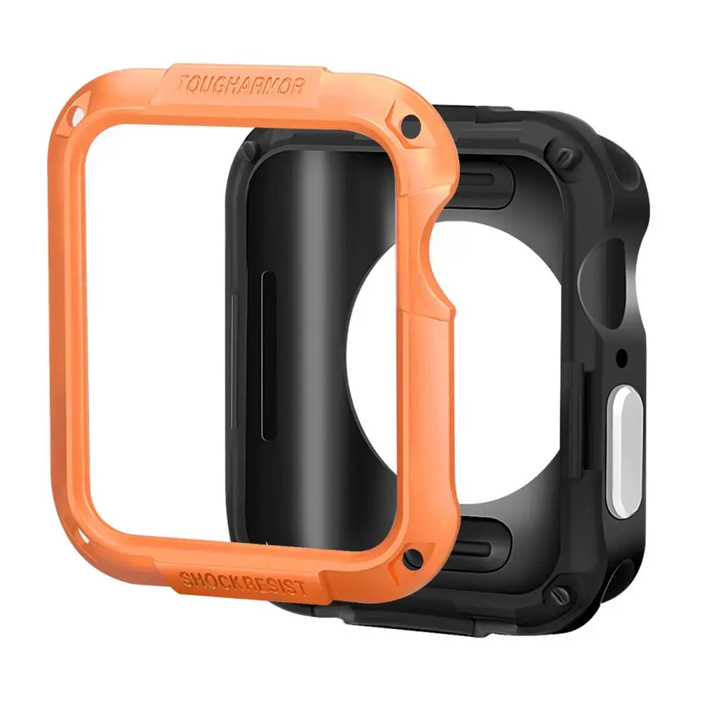 orange Чехол для Apple Watch, чехол Apple watch 5, 4, 44, m, 40 мм, iWatch 3, 2, 1, 42 мм, 38 мм, универсальный экран, защитный бампер, аксессуары для часов - Цвет ремешка: orange