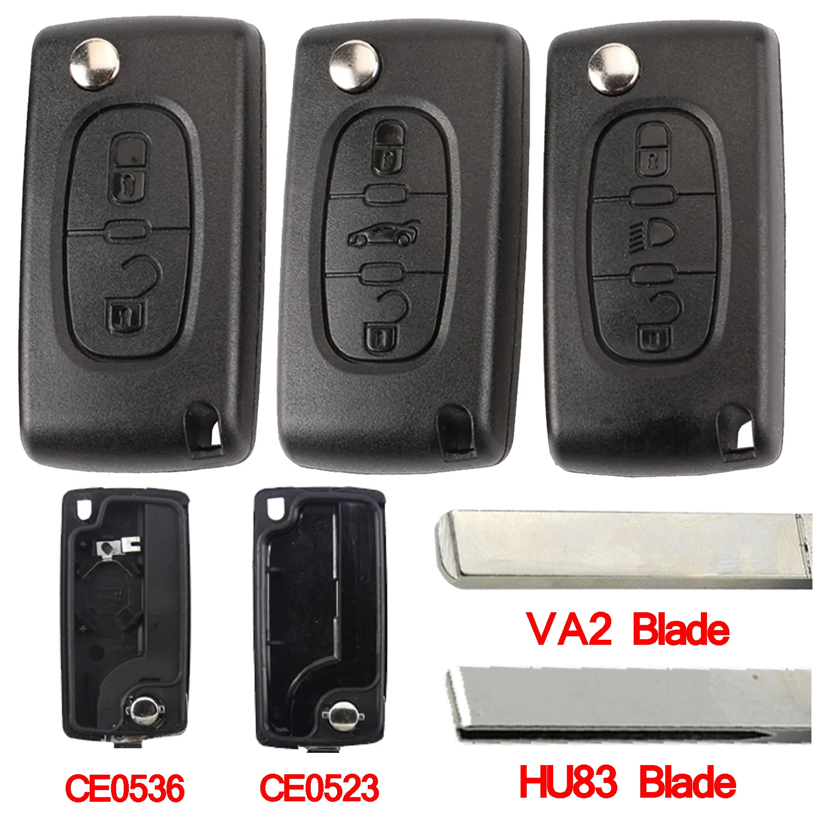 Jingyuqin корпус для автомобильного ключа HU83 CE0536/523 для peugeot 107 207 307 407 308 408 партнер Citroen C3 C4 C5 C6 Berlingo; Picasso Xsara