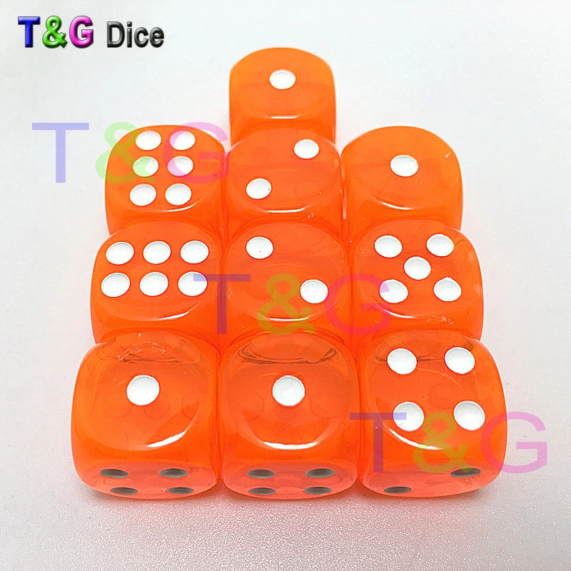 Красочные 14 мм 10 шт./компл. Акриловые Игральные Кости d6 6-сторонние игральные