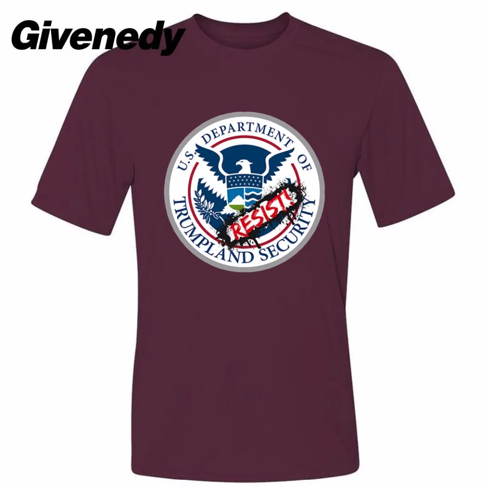 Противостоять Трамп земли Мужские и Женские Летние Хлопок Печати Футболка