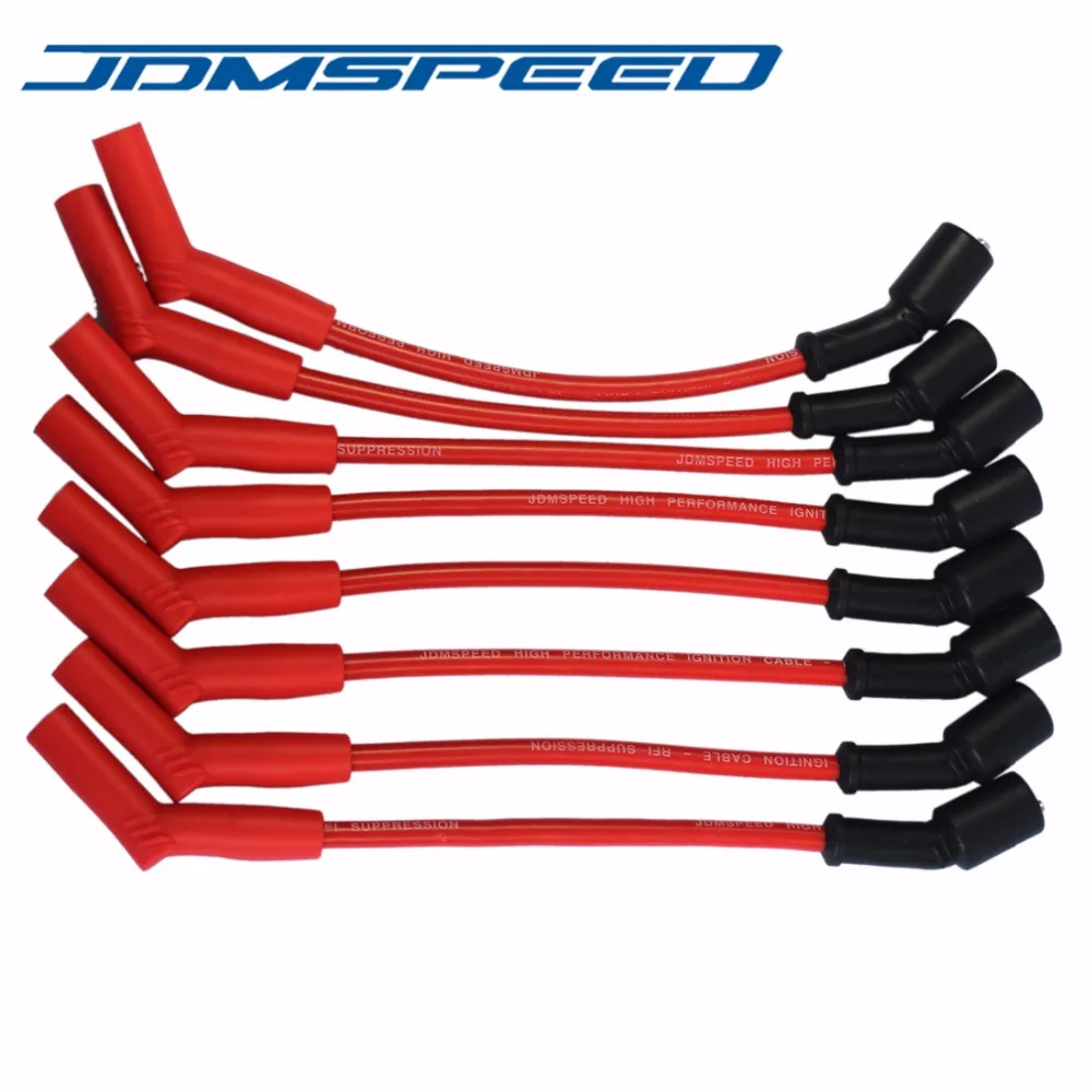 jdmspeed красный цвет производительность высоковольтные провода на свечи зажигания Accel 9065C подходит для Chevrolet GMC 8.1L Vortec V8 2001-2007
