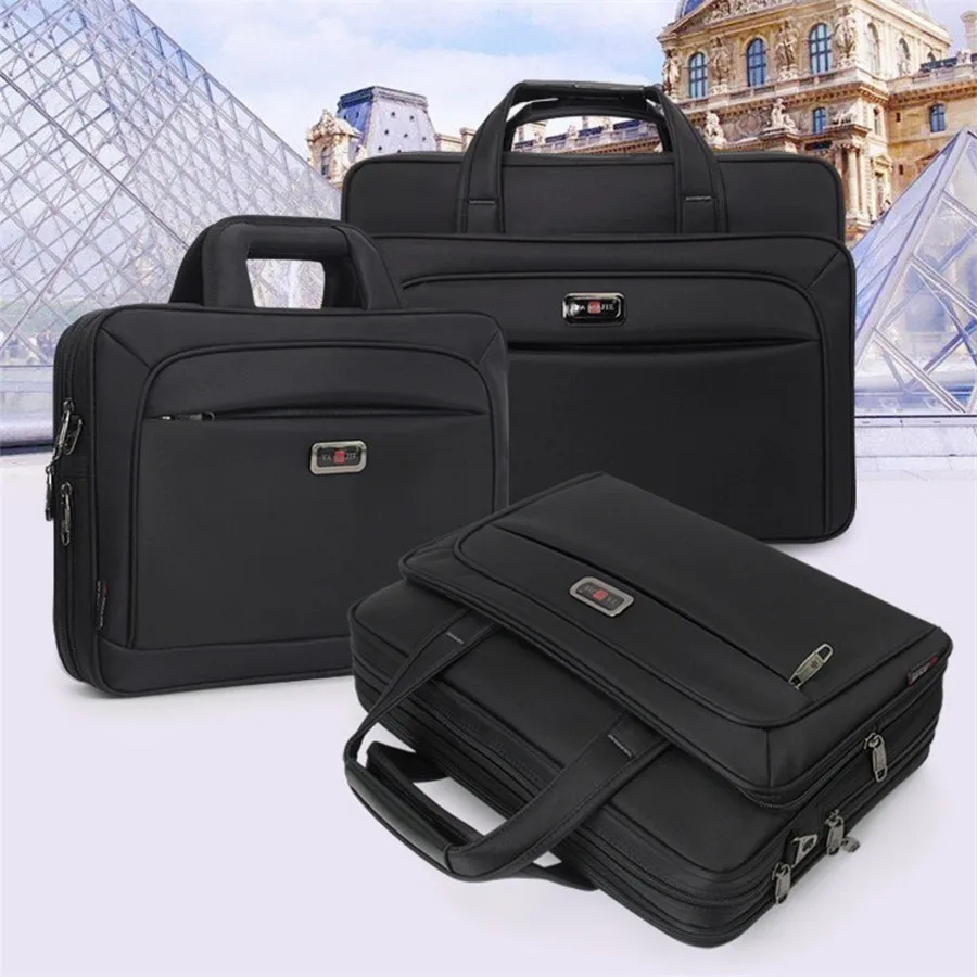 

2020 New Business Men Briefcase High Capacity Men's Single Shoulder Bags 14" 15" 16" Laptop Bag Women Work Files Office Package
