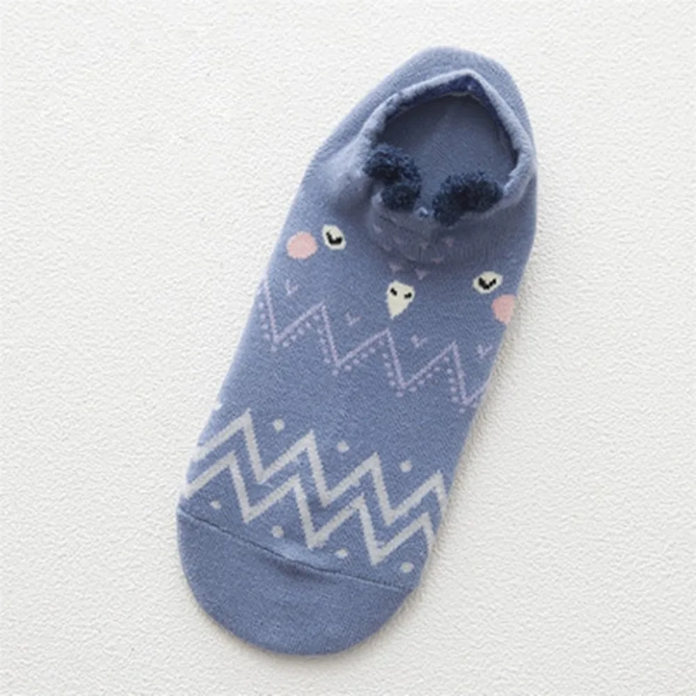 Милые хлопковые носки с животными для девочек женские летние короткие милыми