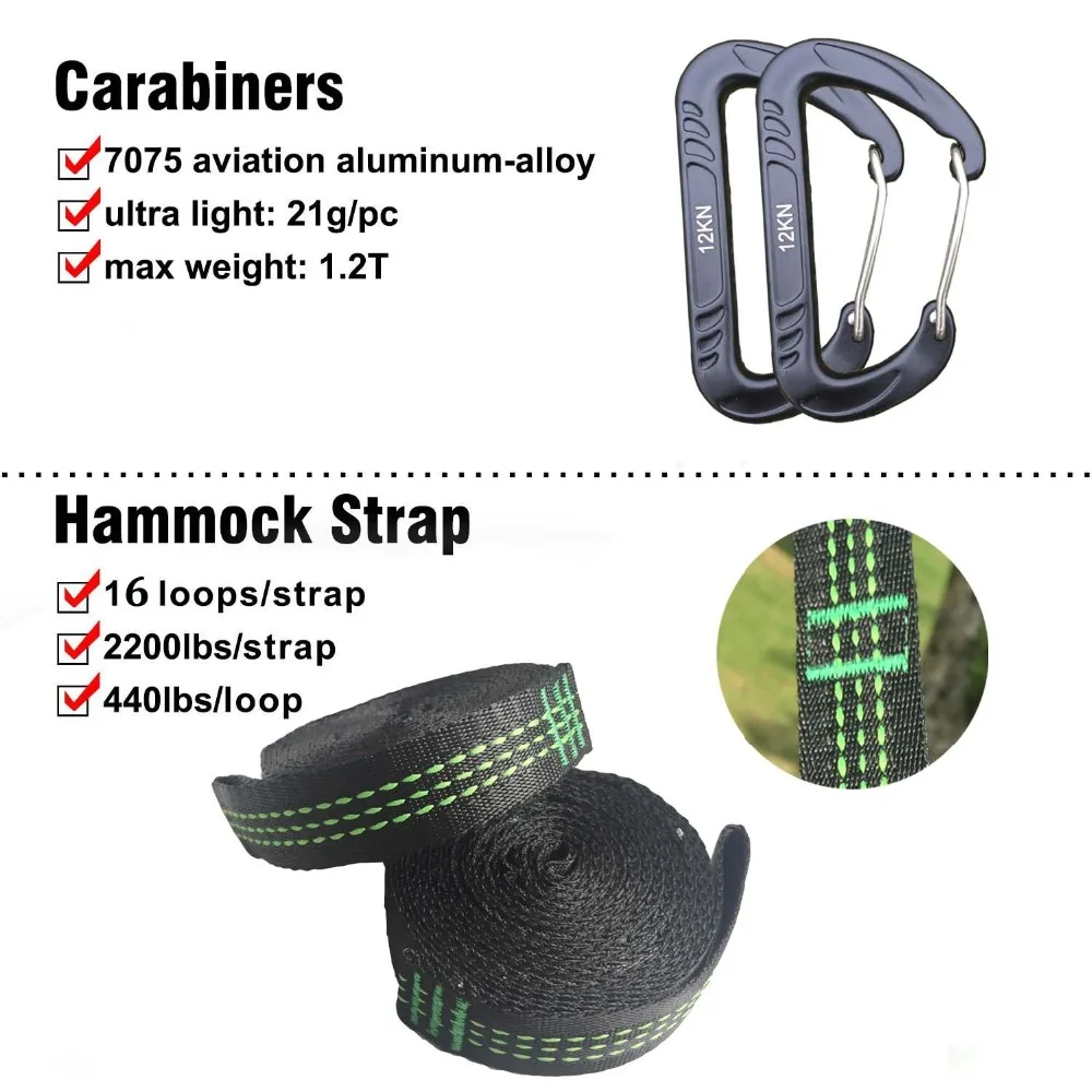 Гамак парашютный однотонный садовая качели для кемпинга и выживания портативная