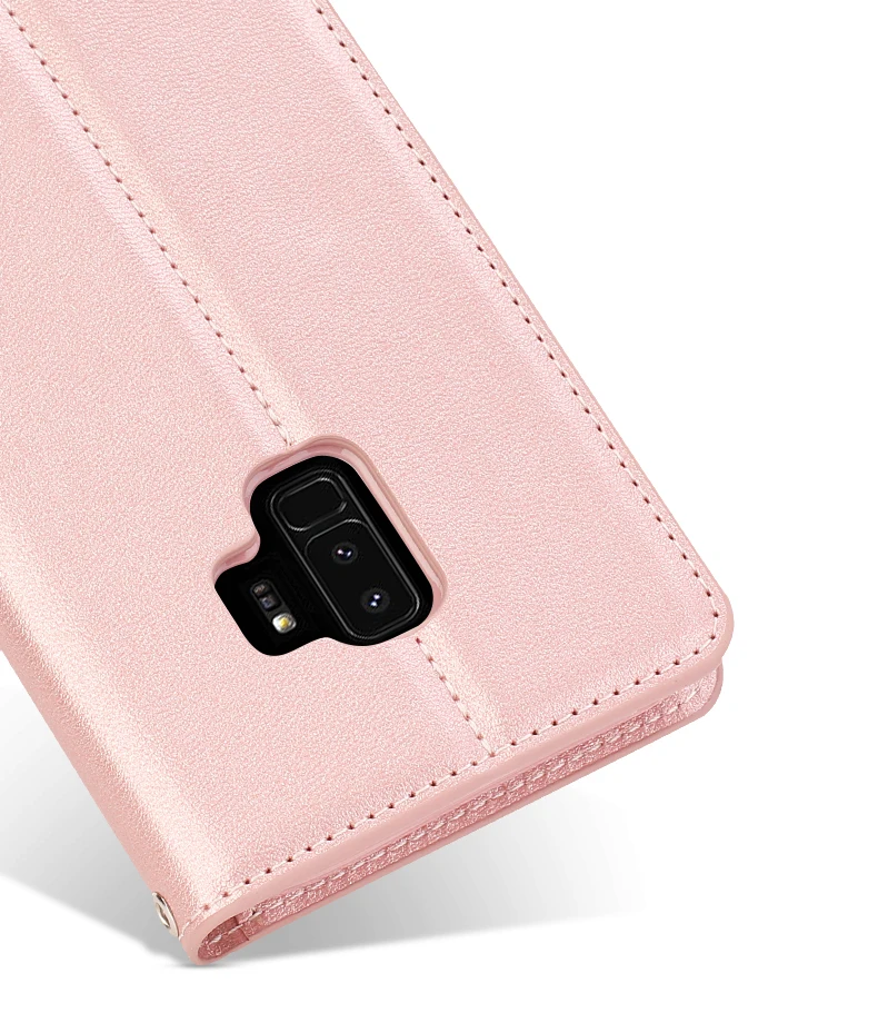 Чехол Hanman из овечьей кожи для samsung S7 edge S8 S9 Plus Note8, чехол, флип-книжка, держатель для карт, подставка, кошелек, чехол s с отделением для карт