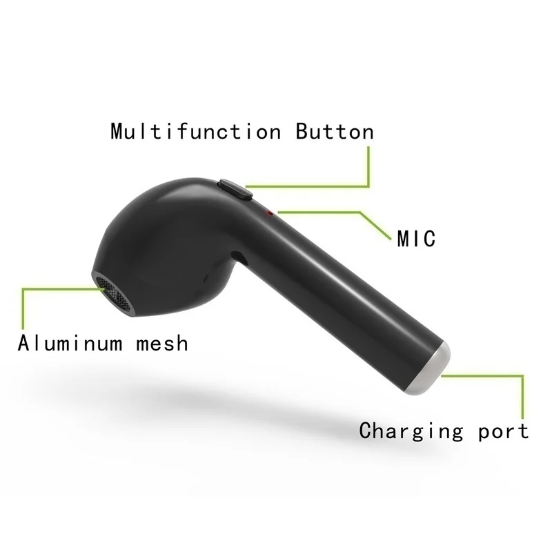 WELLLON TWS I7S беспроводные наушники Bluetooth V4.2 стерео гарнитура с микрофоном для Iphone 7 plus