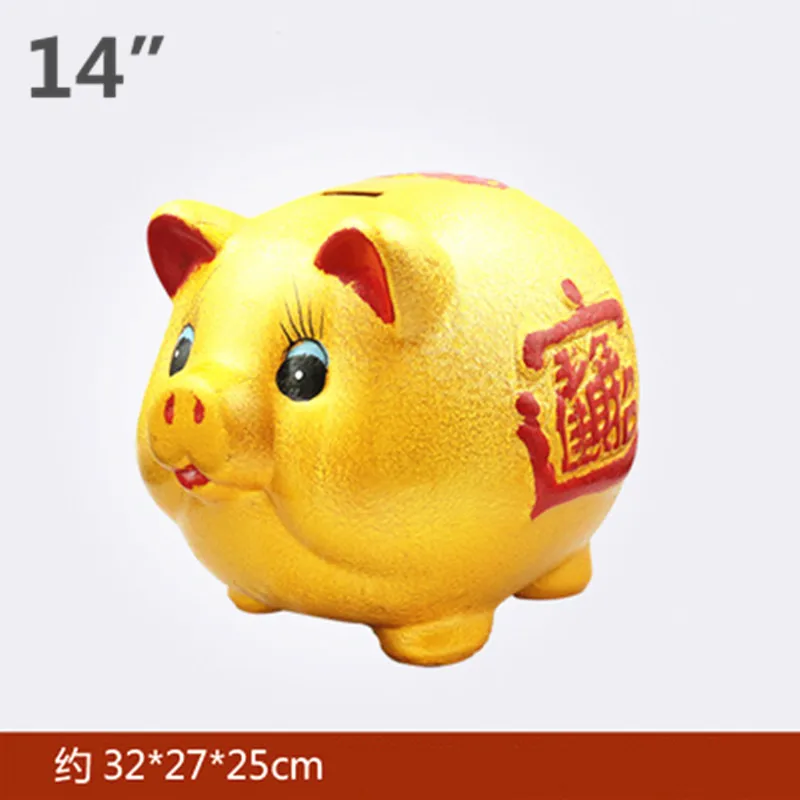 Керамическая Золотая свинка копилка скульптура большая аксессуары для