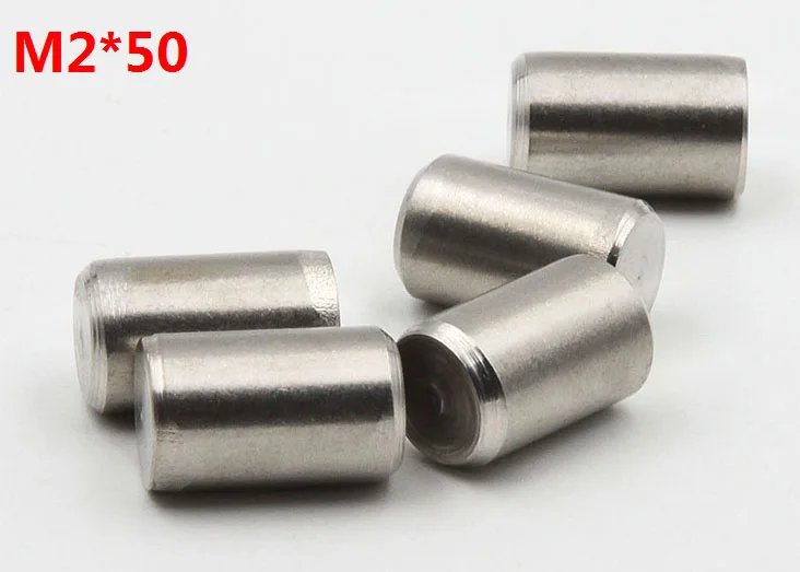 300 шт./лот M2 * 50 GB119 SUS304 дюбель из нержавеющей стали цилиндрический штифт диаметр 2