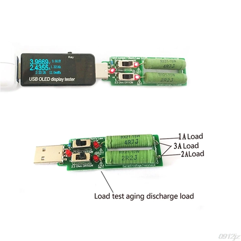 USB резистор электронная нагрузка с переключателем регулируемый 3 ток 5 в тестер