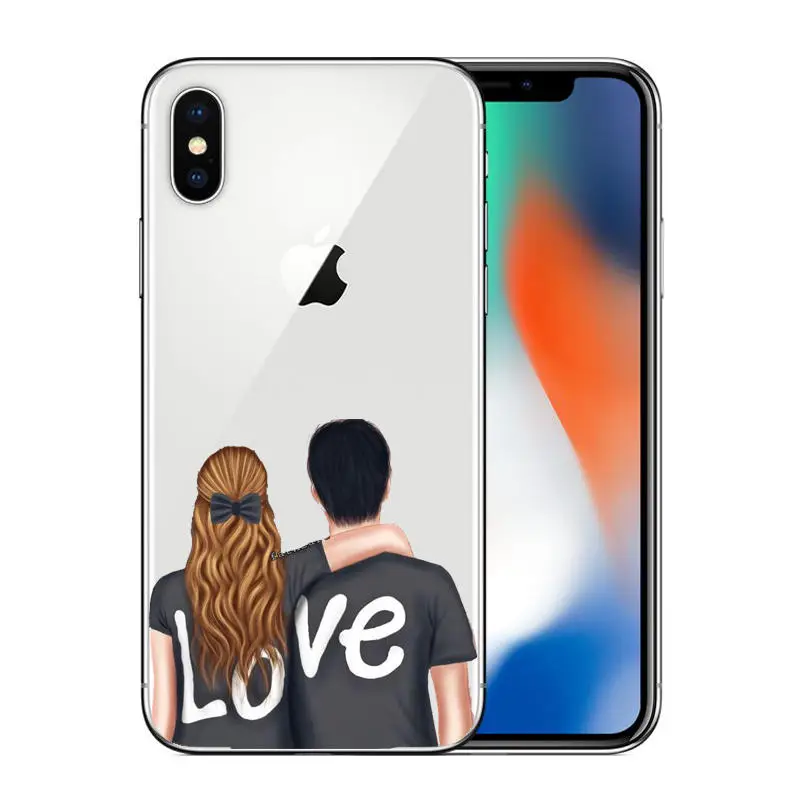Небесно-голубой Чехол для мобильного телефона best friend forever lovers для iphone 6 6S 7 8 Plus 5S 5 SE X XR XS Max 10 - Цвет: Небесно-голубой