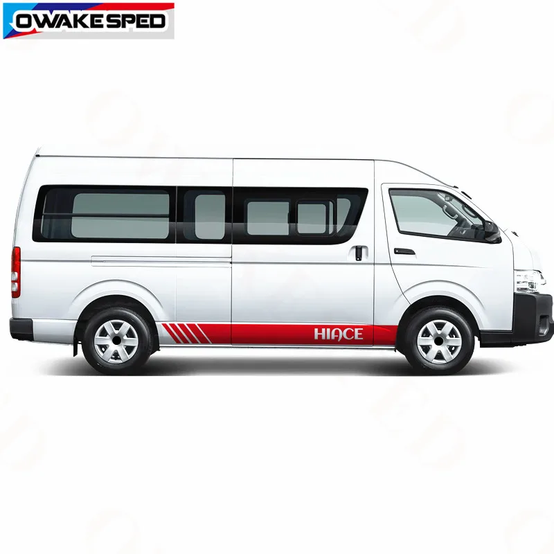 Боковые наклейки на дверь автомобиля для Toyota Hiace Bus Sport Stripes, автомобильные аксессуары для тела