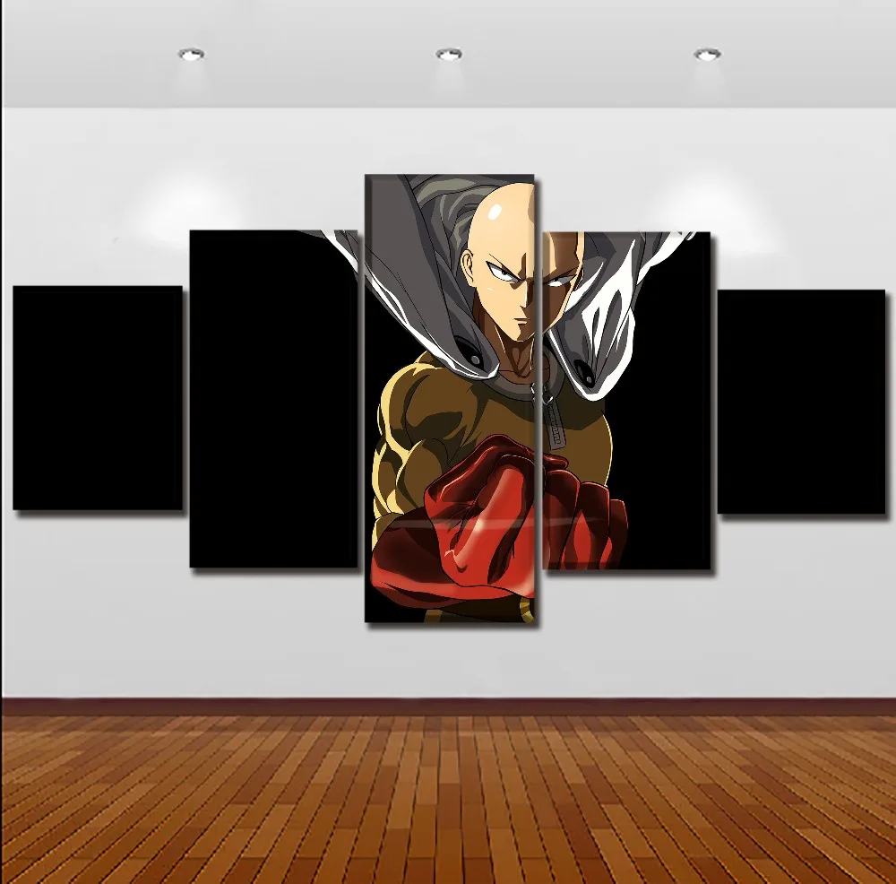 Настенный декор на холсте для дома модульные картины 5 шт. One Punch Man аниме Сайтама