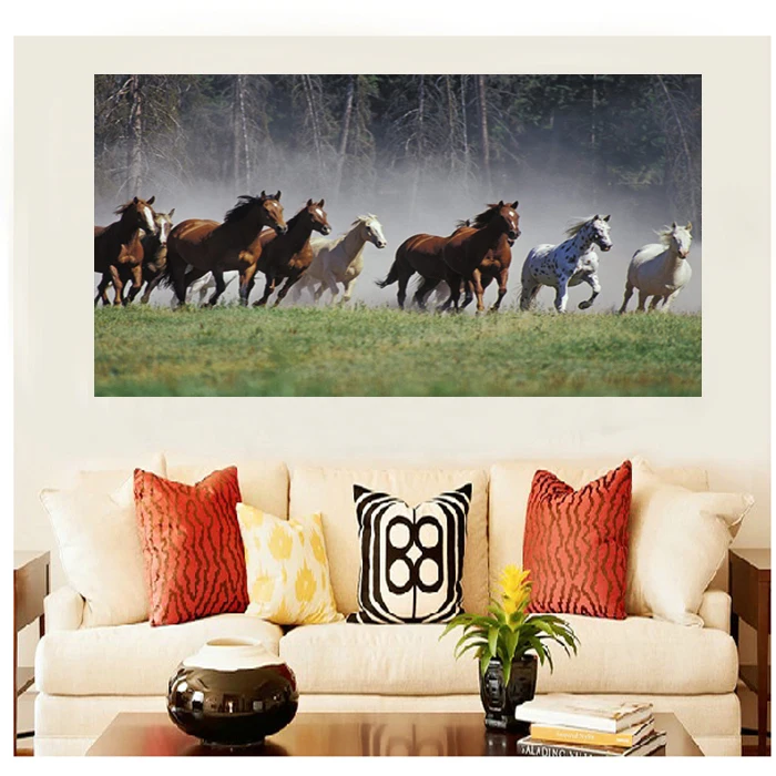 

Картины на холсте «восемь лошадей», абстракция с объемным изображением животных, картина маслом, декоративное ремесло для гостиной