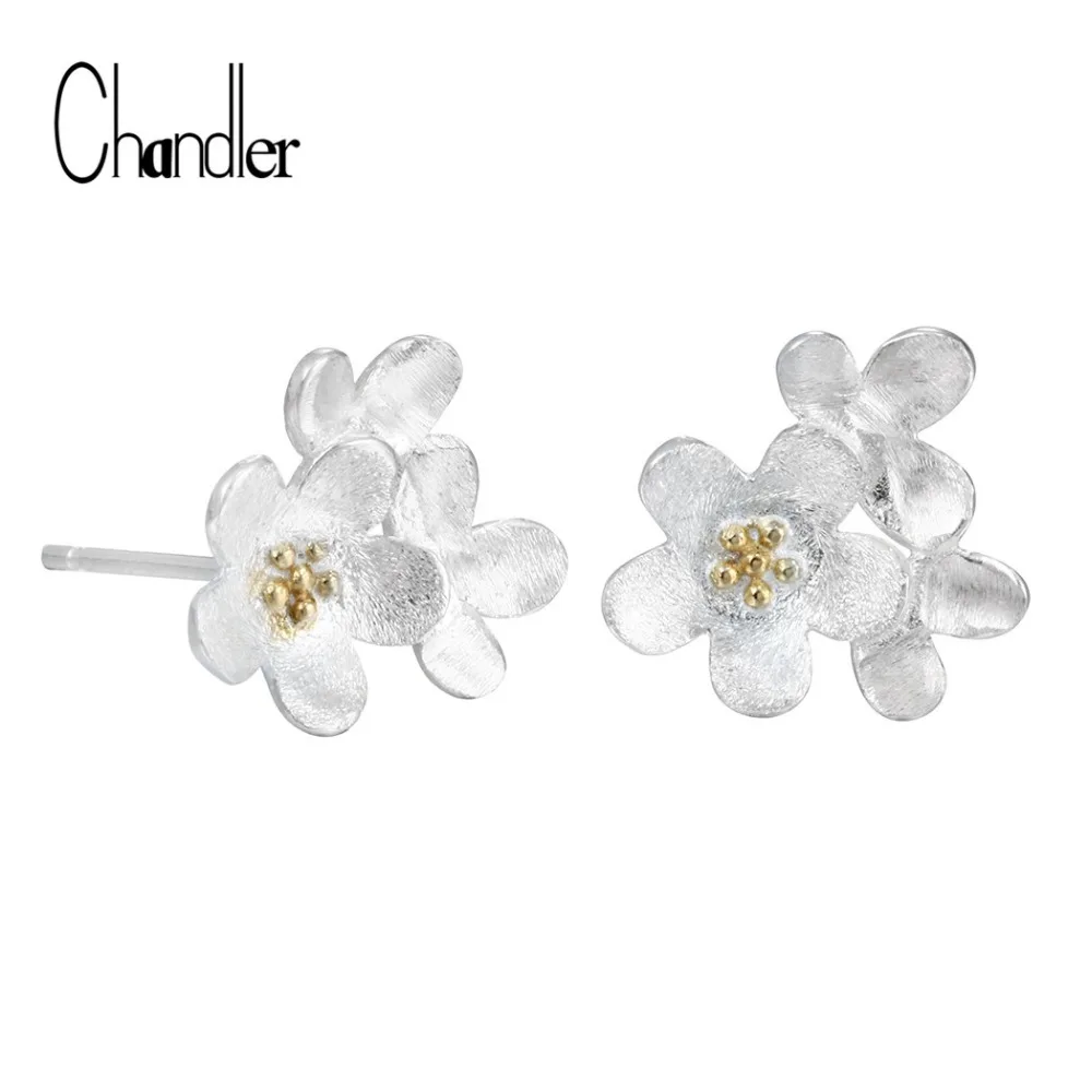 Женские серьги гвоздики Chandler Cluster blossom высокое качество Золотая любовь