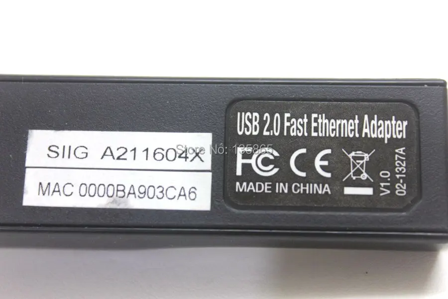 USB 2 0 Быстрый Ethernet адаптер для SIIG JU NE0012 S1 10/100 карты Чипсет: ASIX 88772A|Компьютерные