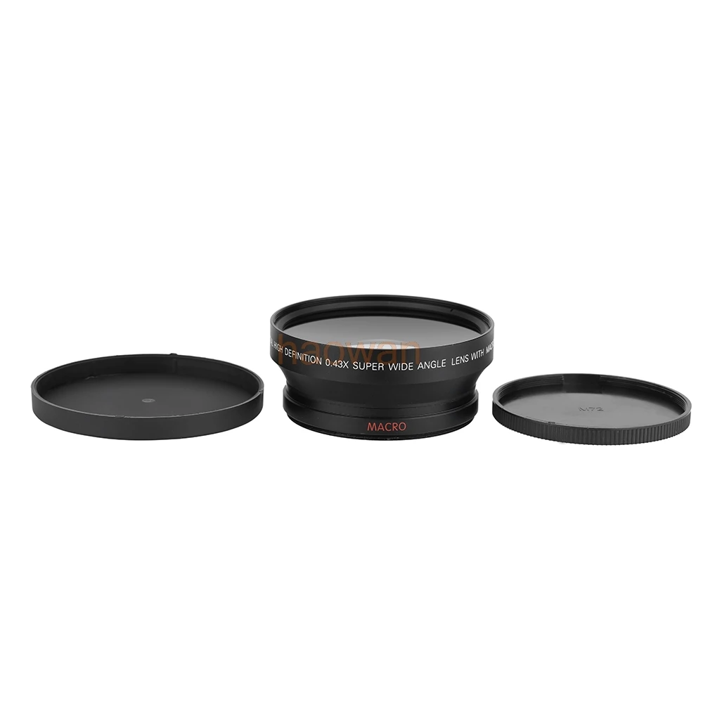 72 мм 0.43X широкоугольный конверсионный макрообъектив для canon nikon pentax Sony HDR FX1 HVR