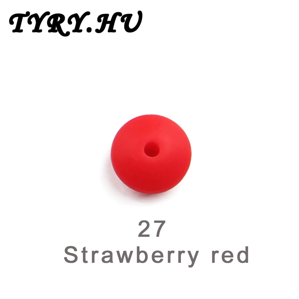 27 10 шт. детские игрушки для прорезывания зубов жемчужные силиконовые бусины чечевица 12 мм Bpa бесплатно силиконовые Сделай Сам грызунок прорезывание зубов ожерелье ювелирные изделия бусы уход за ребенком - Цвет: 27