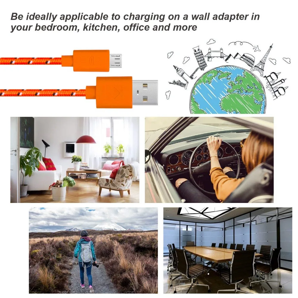 Micro USB Cable 5V 2.4A Fast Charging microusb Mobile Phone Cables For Samsung s7 Xiaomi Nexus Android 0.2m 1m 2m 3m usb cable | Мобильные