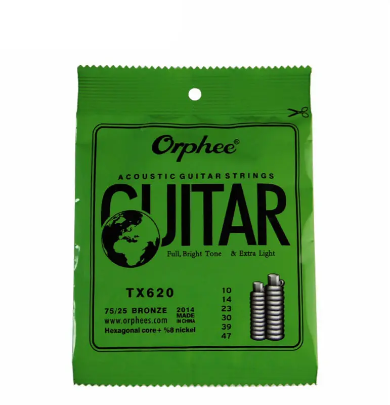 3 комплекта Orphee красочные шаровые бронзовые для акустической гитары струны три