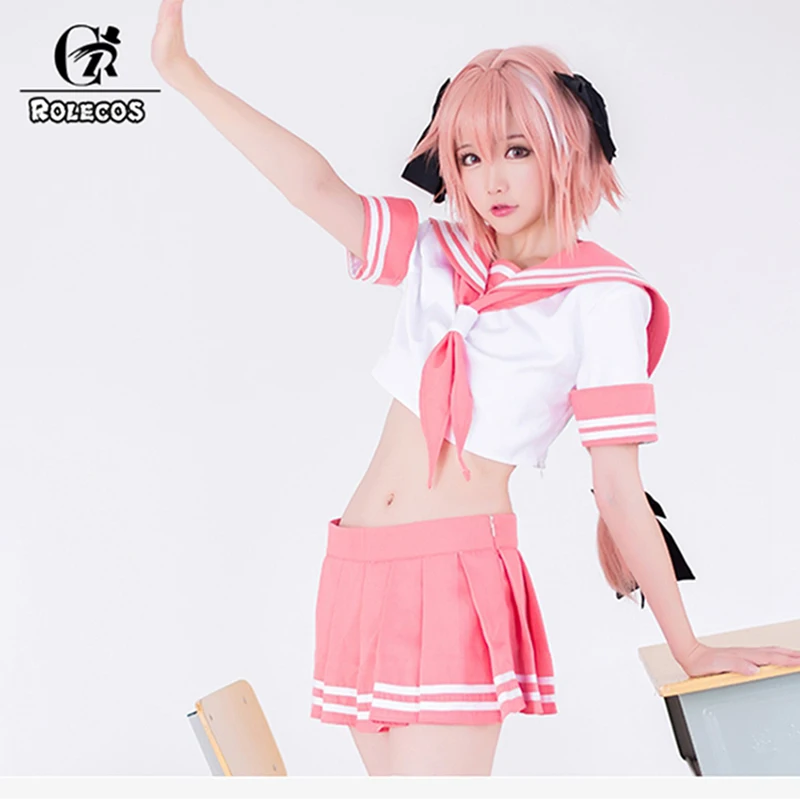 ROLECOS Fate Apocrypha Косплей Костюм Astolfo униформа для косплея FGO школьная розовая девочки