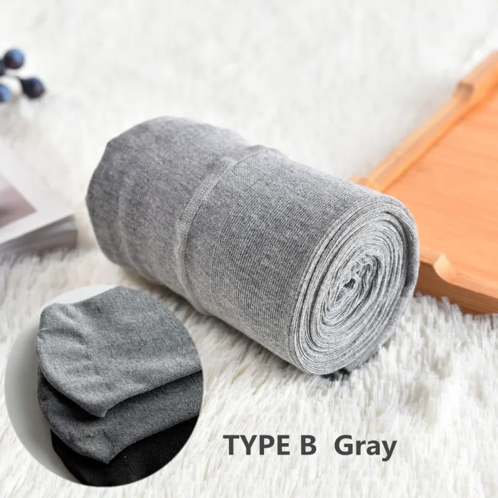 TYPE B gray 2 пары женских колготок с вертикальными полосками, компрессионные колготки из чесаного хлопка для увеличения ягодиц, для похудения, средней толщины - Цвет: TYPE B gray