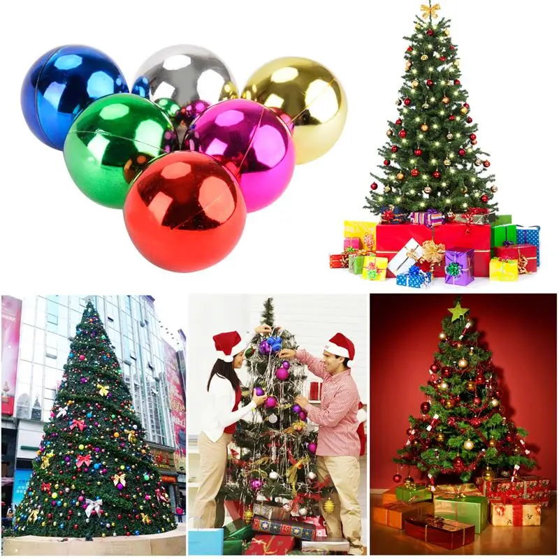 

FunPa 6-Pack 1.97 Inch Colorful Plating Christmas Balls With Hanging Cord Christmas Ornament Balls For Party Decor Random Color