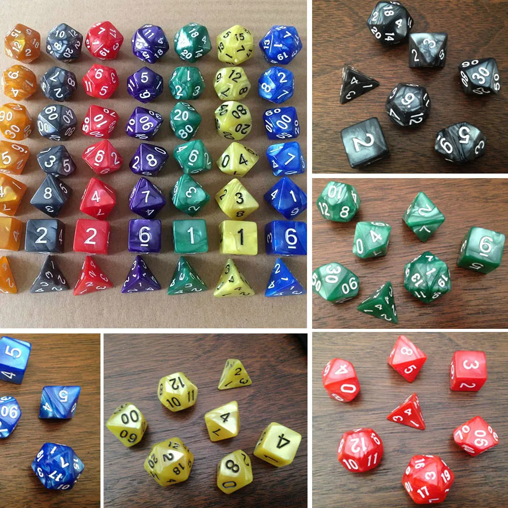 Подземелья и Драконы 7 шт./набор креативная игра в ролевые игры кости D &