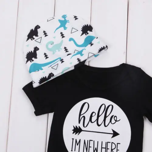 Newborn Baby Girl Boys Clothes Sets Bodysuit Short Sleeve pant hat 3pcs outfits clothing set | Детская одежда и обувь