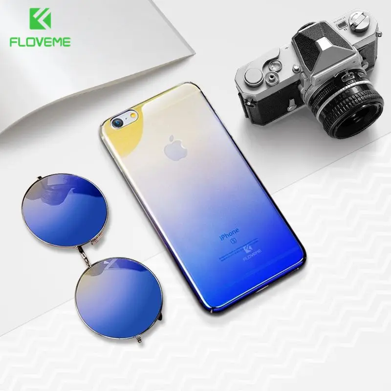 FLOVEME градиентный чехол для iPhone 8 Plus Ультратонкий Прозрачный из поликарбоната с