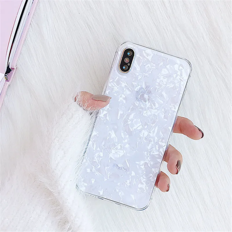 NFH Luxury Colorful Conch Shell Phone Case For iphone 8 7 Plus Fashion Cute Soft Back Cover On X 6 6S |